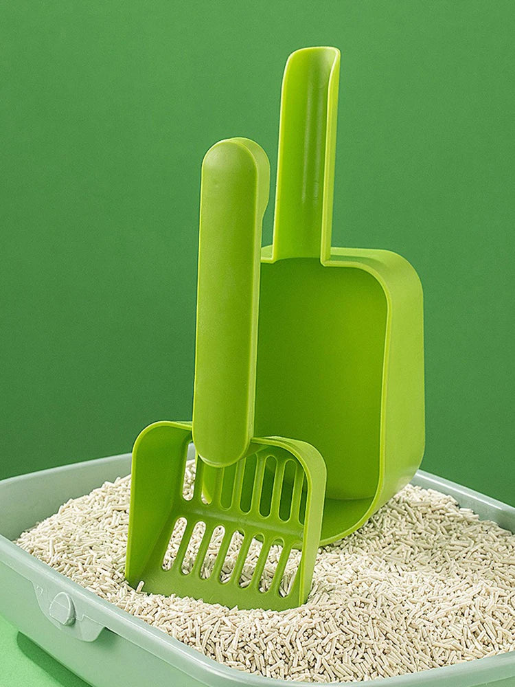 Cat Litter Scoop Plastic Cat Litter Shovel With Base Self Cleaning Cat Litter Box Shovel Kitten Toilet Clean Tools Cat Supplies