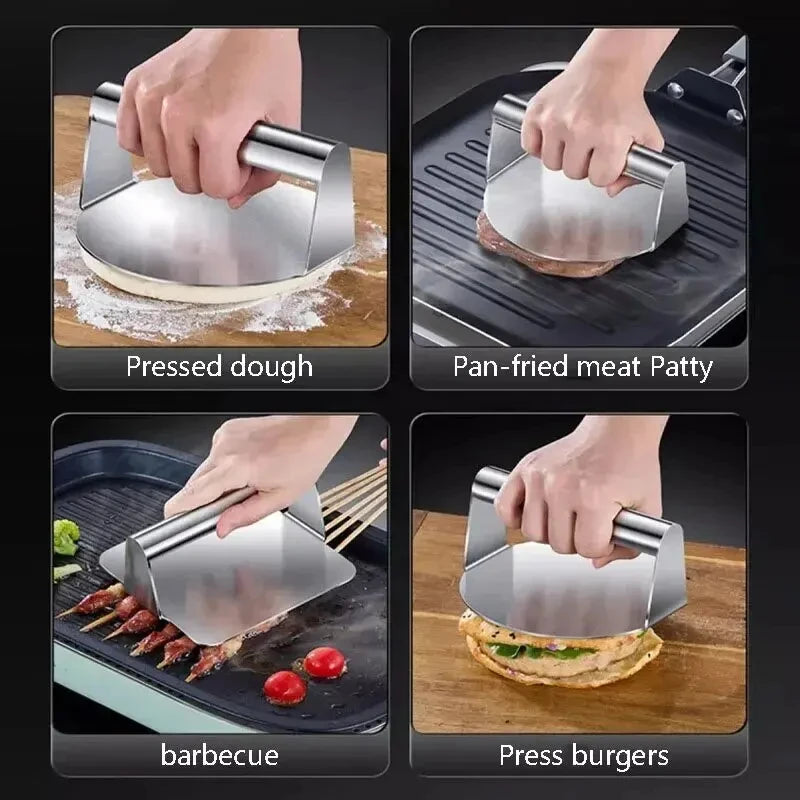 1pc Stainless Steel Hamburger Press - Meat Press for Hamburg/Meat Pie Making, Kitchen Gadgets & Cooking Accessories