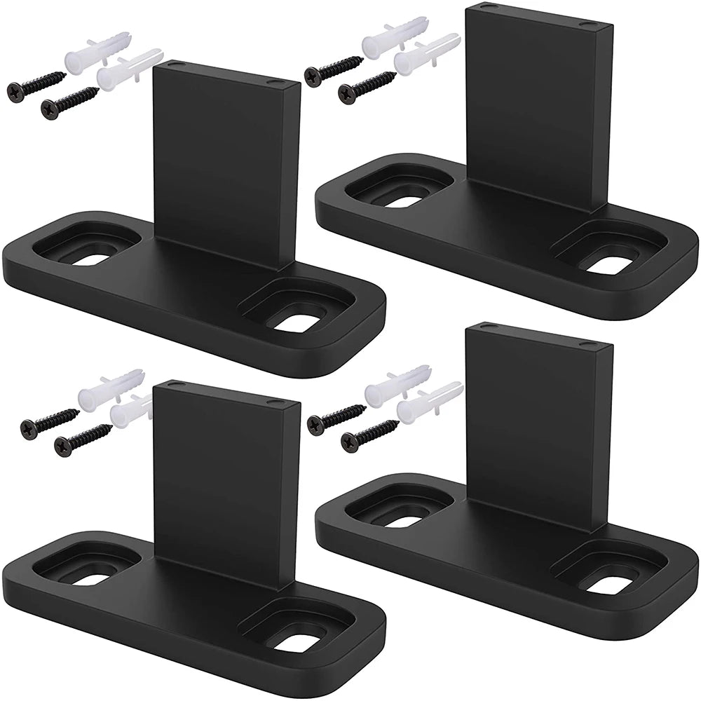 4 Pcs Barn Door Guide Adjustable Parts Sliding Floor Carbon Steel Anti Swinging Barn Door Guides Black Stabilize Barn Door