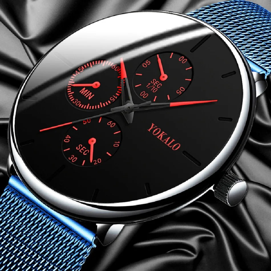 New Women Luxury Watches for Men Business Casual Ultra Thin Clock Male Stainless Steel Mesh Belt Quartz Watch relogio masculino
