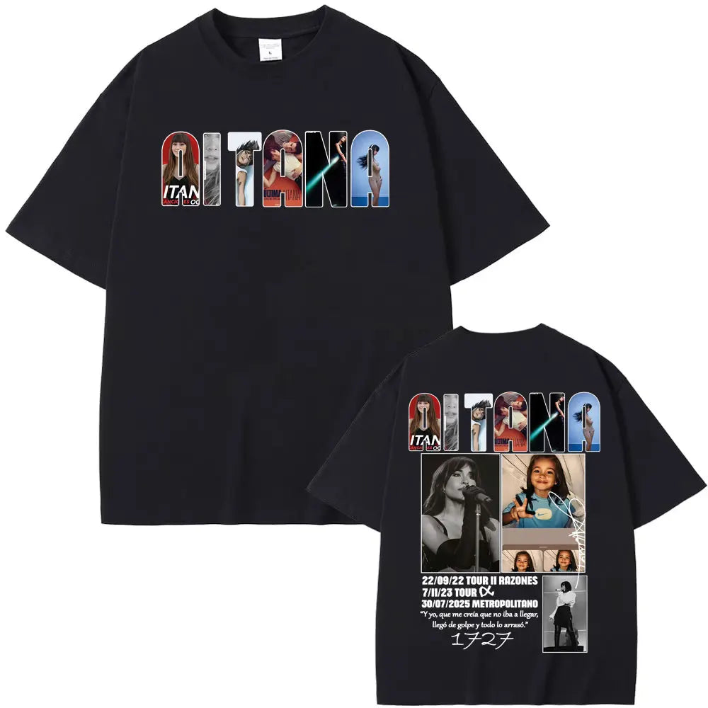 Singer Aitana Cuarto Azul Tour Graphic T Shirts Men Women Fashion Aesthetic Short Sleeve T-shirt Cotton Casual Oversized T Shirt