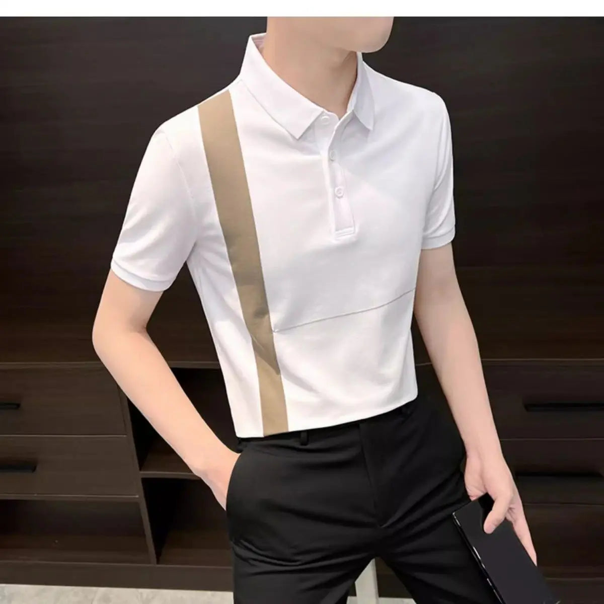 Summer Men's Clothing 2025 New Summer Top Cool and Stylish Ice Silk Trendy Brand Polo Shirt