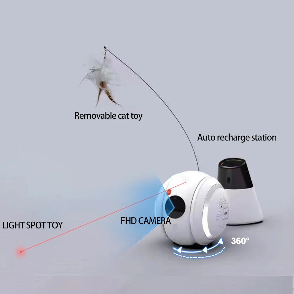 Interactive HD Pet came with Rolling Ball Toy inligent Home monit Featuring las Spot and Pet Movements Pet sounds