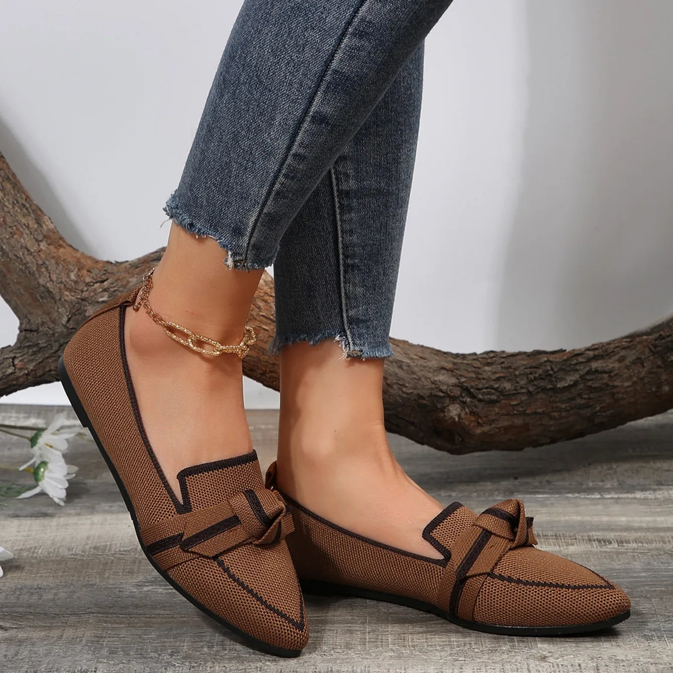 2024 Women Flats Walking Shoes Pointed Top Solid Color Loafers Mesh Breathable Shoes Comfortable Women Sneakers Zapatos De Mujer