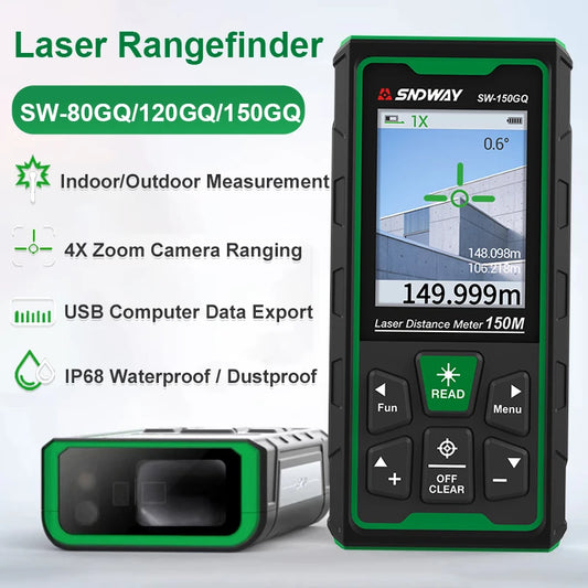Laser Rangefinder Green Laser Distance Meter 80M/120M/150M Digital Rangefinder Tape Measure Electronic Level Ruler Roulette Tool