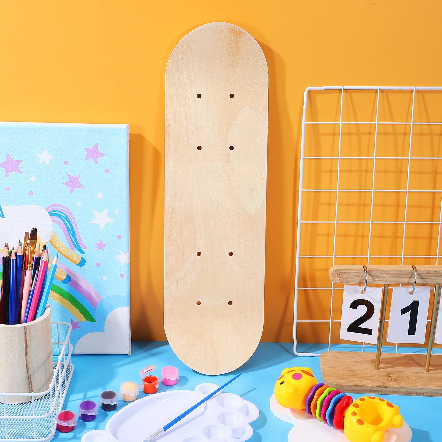 Blank Wood Skateboard Deck DIY Unpainted Board for Teens Adults Custom Design Strong and Sturdy Riding Experience for Families
