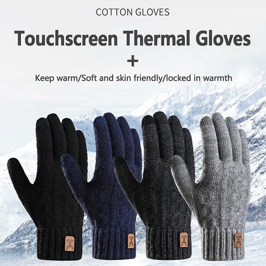 1Pair Warm Gloves Winter Gloves For Men Cold-proof Warm Gloves Cycling Full Finger Touch Screen Gloves Mountaineering Gloves