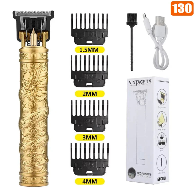 Vintage T9 Electric Hair Cutting Machine Hair Clipper Professional Men Shaver Rechargeable Barber Trimmer for Men Dragon Buddha