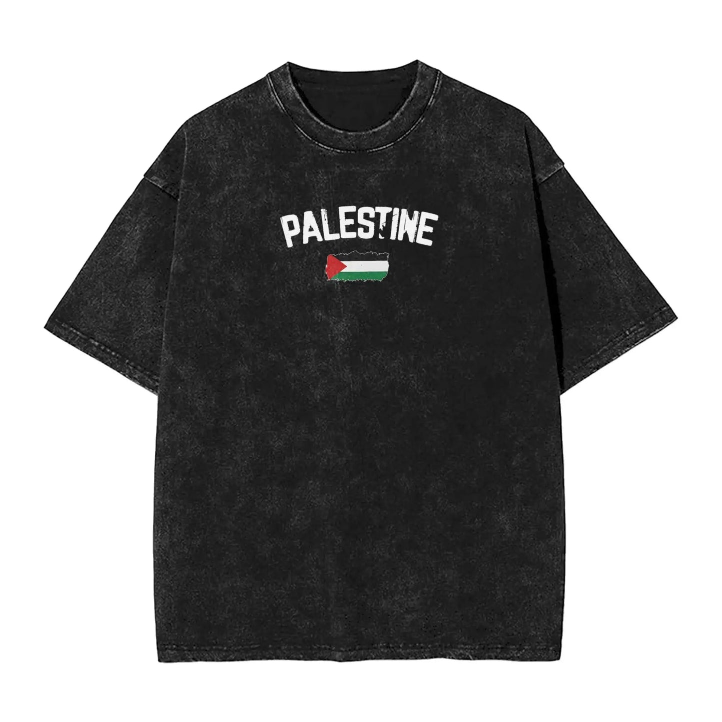 Palestine flag T Shirt Men 100% Cotton Cool T-Shirt Round Collar  Tees Short Sleeve Clothing Printed