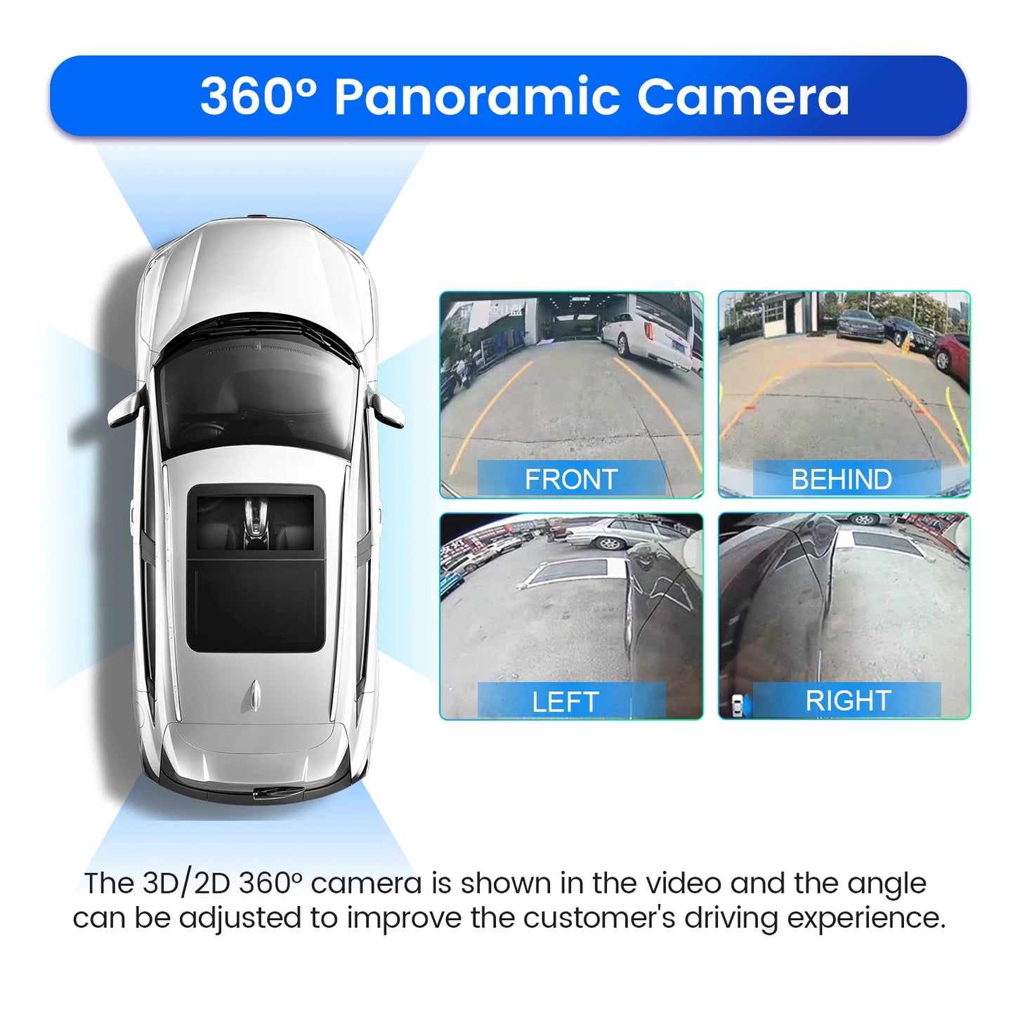 NaviFly Car 360° Camera panoramic view system camera for Android multimedia screen Bird's-eye view camera
