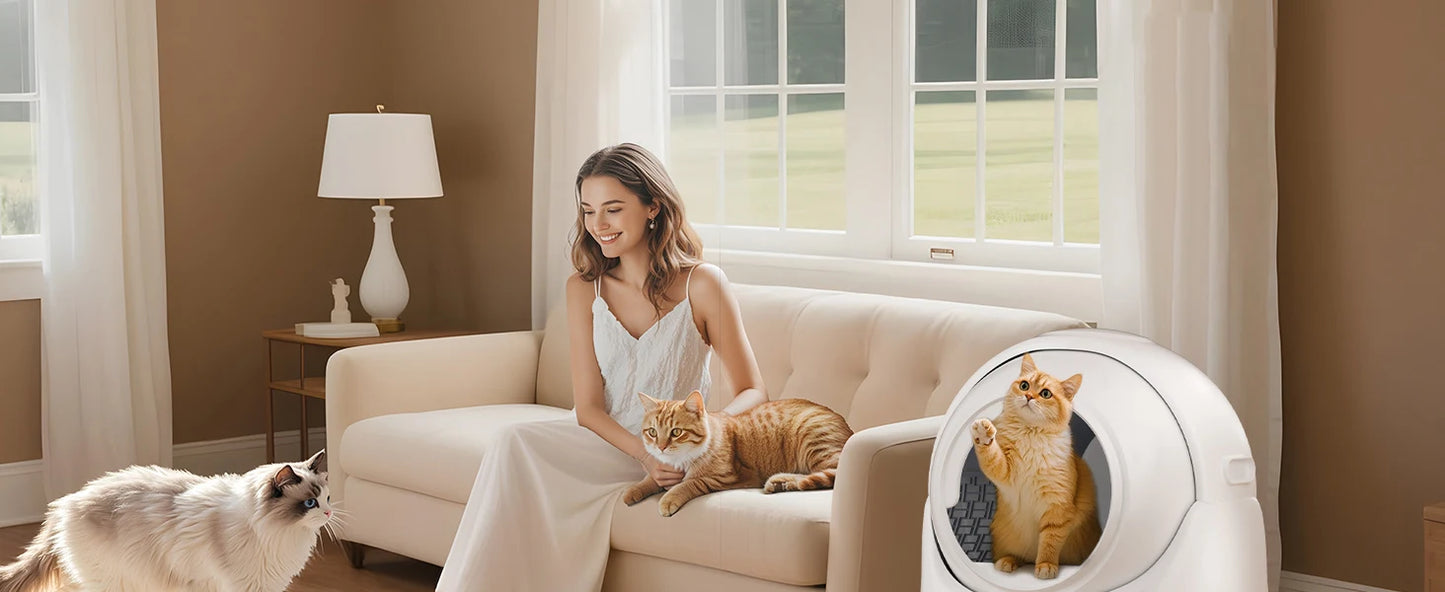 Self Cleaning Litter Box for Multiple Cat Smart Cats Toilet Robot with APP Control Fully Automatic Cleaning Cat Litter Box