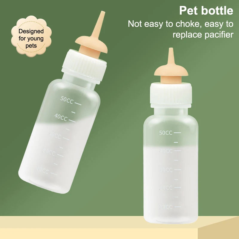 Pet Kitten Feeding Bottle Nipple Feeder Can Squeeze Liquid Milk Nursing Bottle For Newborn Dogs Puppies Rabbits Hamster Cat