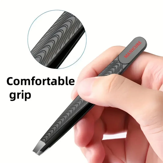 Stainless Steel Beard Tweezers Trimmer Gradient Color Light Beige & Hair Removal Tool for Face Makeup, Eyebrows Eyelashes Clip