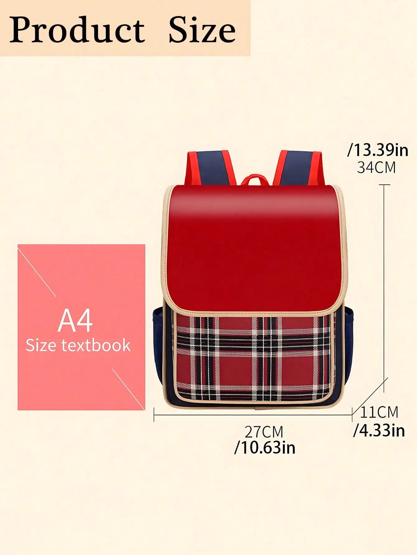 Custom Embroidery Name Kids School Backpack Plaid Children Bag Boys Girls Student Bookbag A4 Size Waterproof Kindergarten Bag