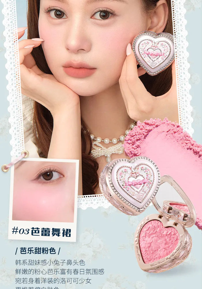 Flower Knows Bunny Garden Collection blush Lyophilized Silk Natural Look Facial Makeup Original Cosmetics