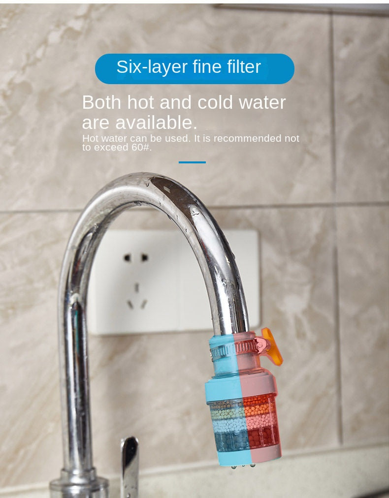 Faucet Filter Kitchen Household Water Purification Tool Six-layer Splash Proof Universal Shower Extension Filter