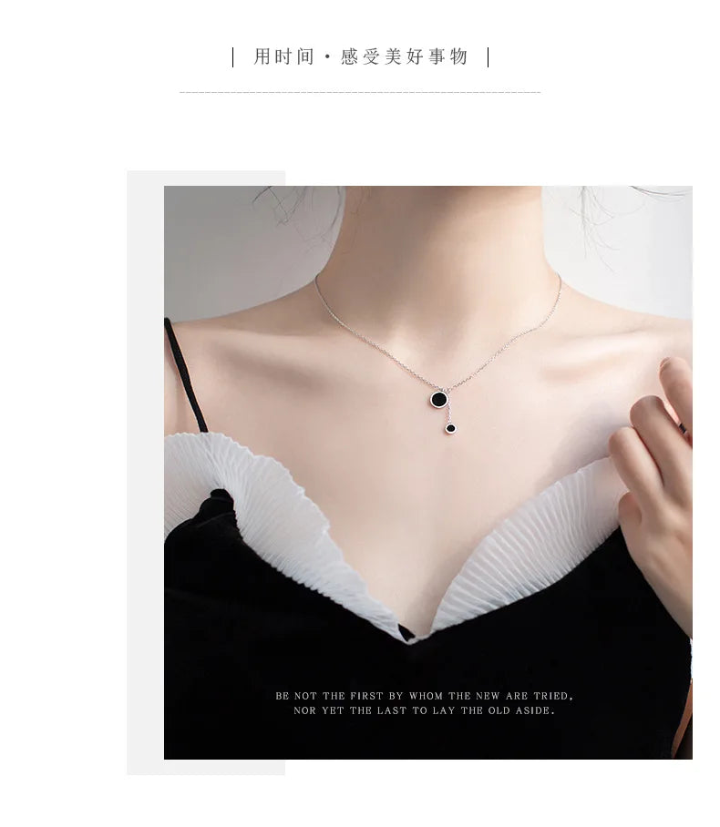 Popular 925 Sterling Silver Fashion Round Necklace For Women Fine Jewelry Wedding Party Birthday Gift