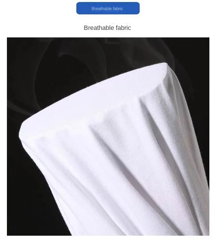 Fashionable Men's White 100% Cotton T-Shirt Golf Wear Men Short Sleeve Tee Solid Color O Neck Casual Summer Undershirt Tee Top