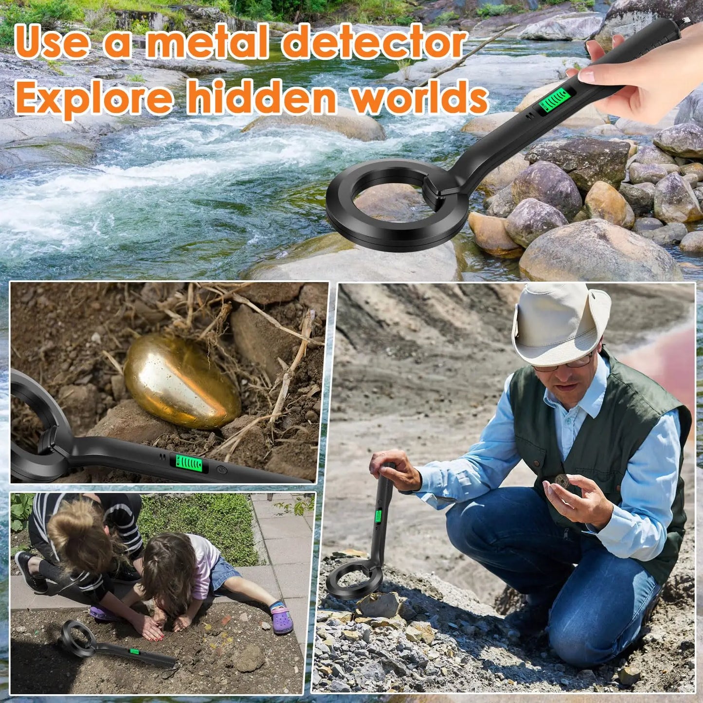 Metal Detector IP66 Waterproof Portable High Sensitivity Metal Detector Underground UnderwaterMultipurpose Metal Finder