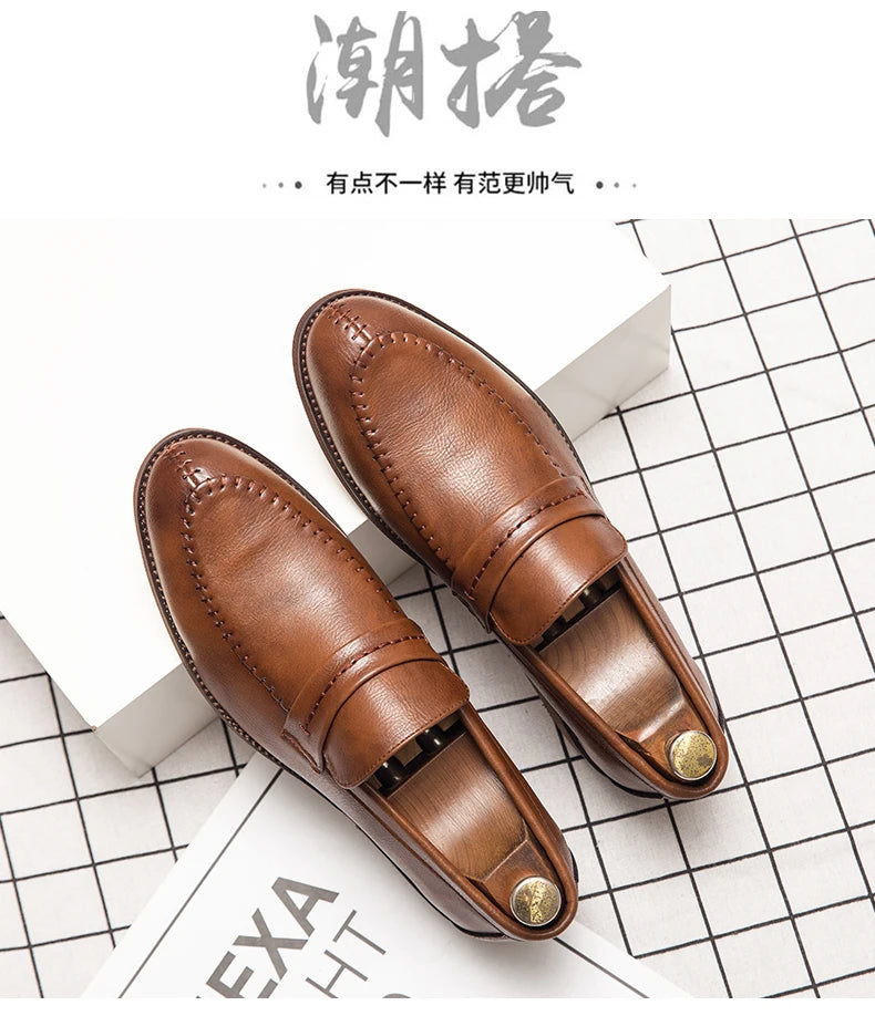 High Quality Formal Shoes For Men Loafers Men Business British Wedding Social Leather Shoes Men’s Dress Shoes Leather Shoes Male