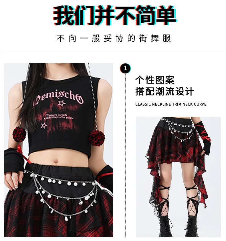 Hip Hop Sweet Girls Crop Top Street Dance Sweat Pants Jazz Girl Group Clothes Sets Kids K-pop Costumes Children Teens Streetwear