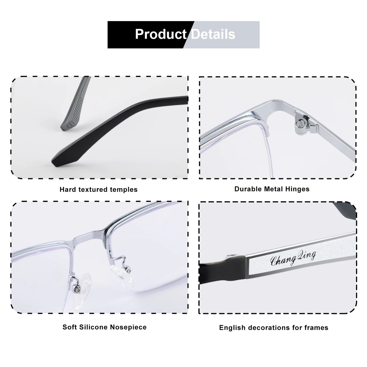 Fashionable Half-Frame Reading Glasses, Suitable for Reading Books, Electronic Devices, Both Indoors and Outdoors, with Flexible Temples, High-Definition Anti-Blue Light Lenses, and Comes with a Premium Reading Glasses Case,