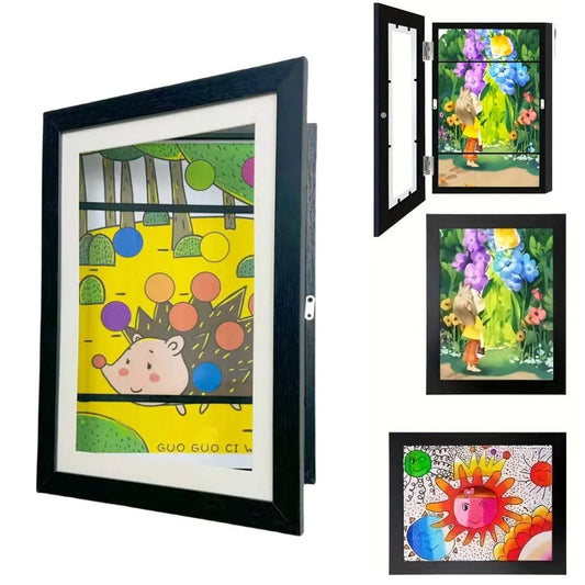 Kids Art Frames, Artwork Picture Frames Changeable, Front Opening Picture Display Frames Holds 100 A4 Pcs Versatile Wall Decor
