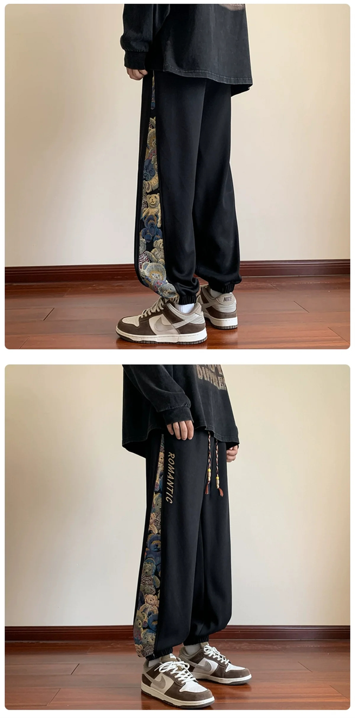 Men's Summer dressing Retro Casual Pants New Fashion Trends Versatile Loose Straight Trousers Men Casual Pant