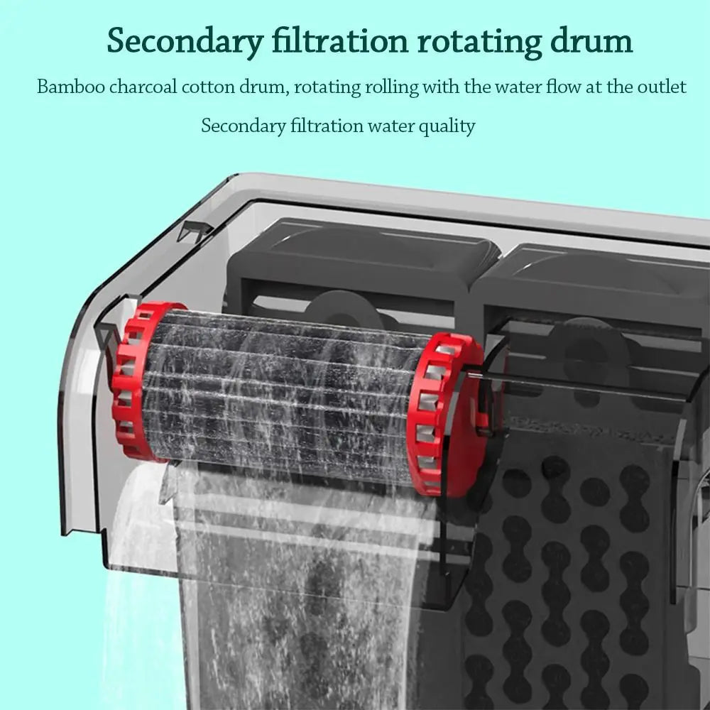 waterfall Fish tank filter 3 in 1 wall-mounted Circulating Water Purifier Silent With Water Pump Waterfall Filter Box for Home