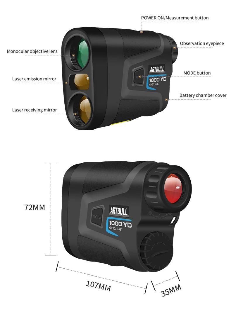 1000m Laser Distance Meter Rangefinder for Golf Rangefinder Hunting Telescope Speed Meter