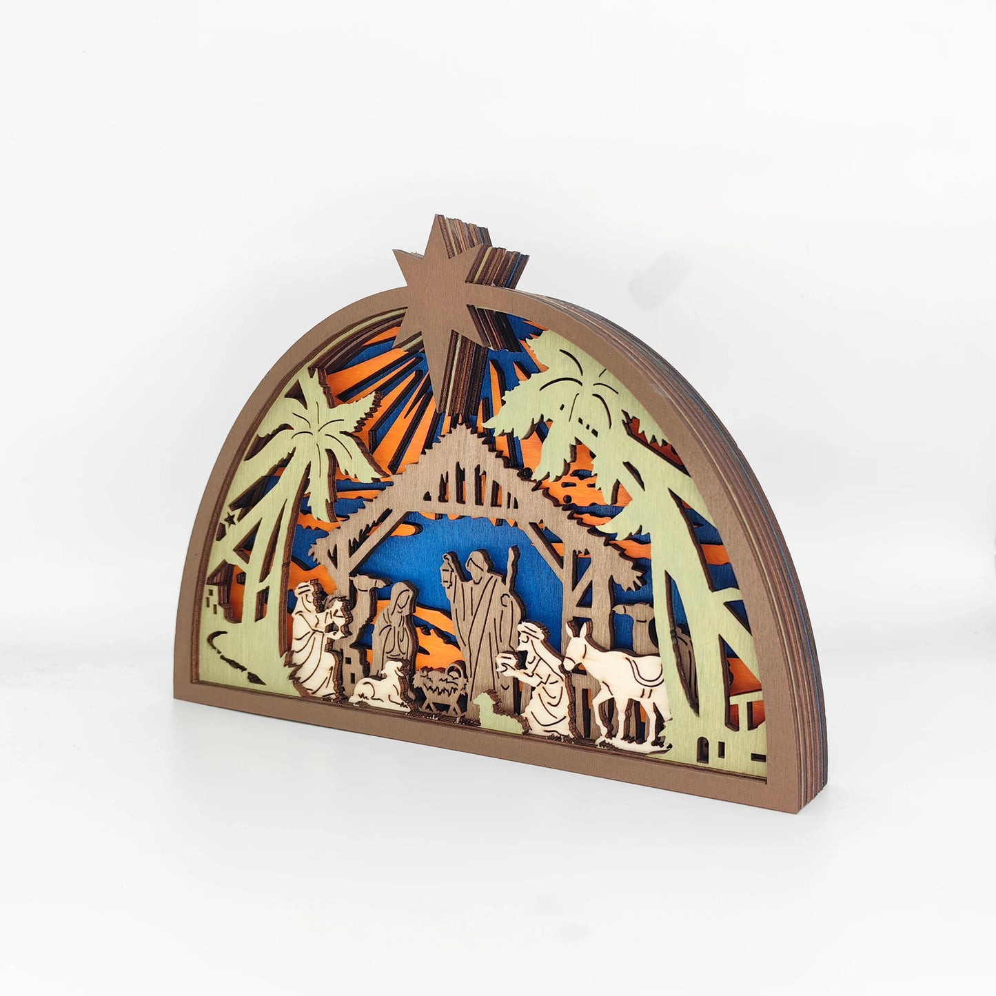 New Christmas Wooden Crafts Wooden Christmas Jesus Ornaments Home Holiday Decorations