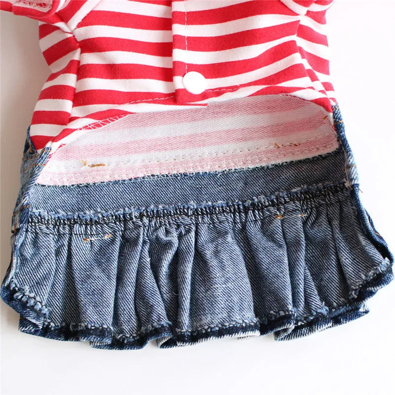Denim Skirt for Dogs and Cats, Cotton Clothes for Small Dogs, Puppy Hoodie, Skirt for Spring, Chihuahua, Yorkie Outfit