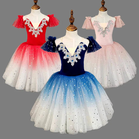 Children's ballet dress, girls' dance dress, ballet dancer costume, campus dance dress, stage performance group costume