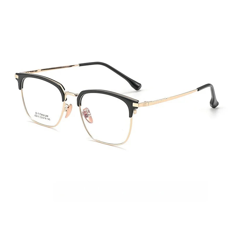 Metal Glasses Frames Business Retro Square Men's Frames Ultra-light And Versatile Optical Prescription Frames For Men 68815L