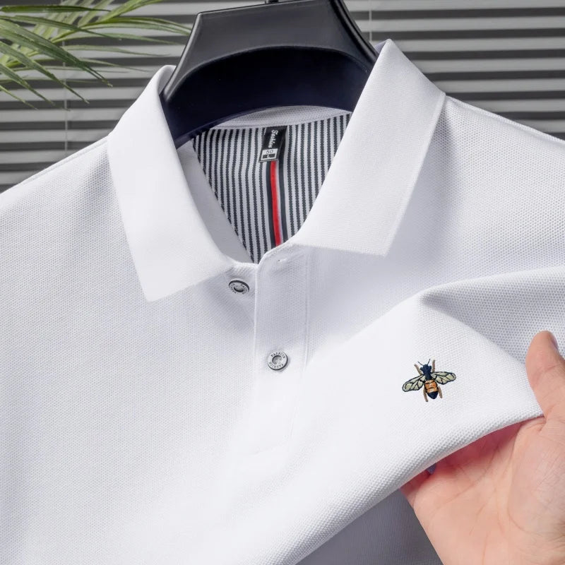 100% pure cotton men's short sleeved summer new luxury golf polo shirt high-quality brand exquisite embroidery design T-shirt to