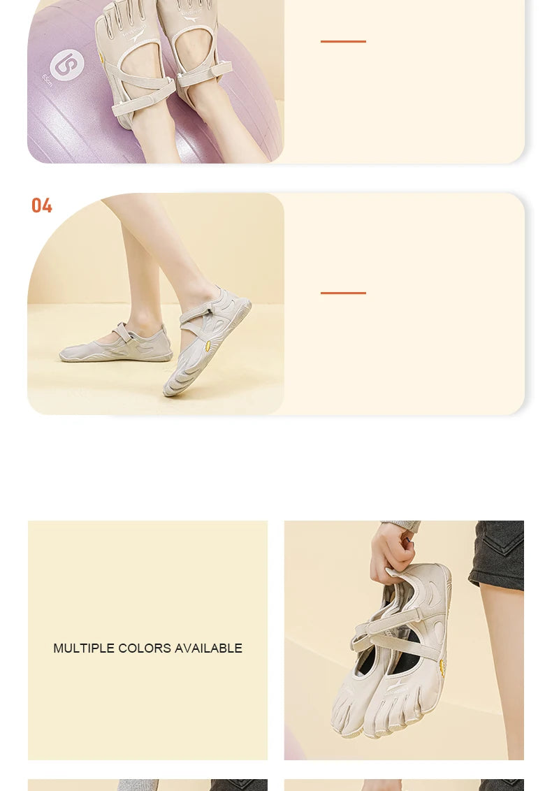 Non-Slip Five Toe Shoes for Women, GallonShark Flexible Barefoot Footwear with Strap for Dance & Gym
