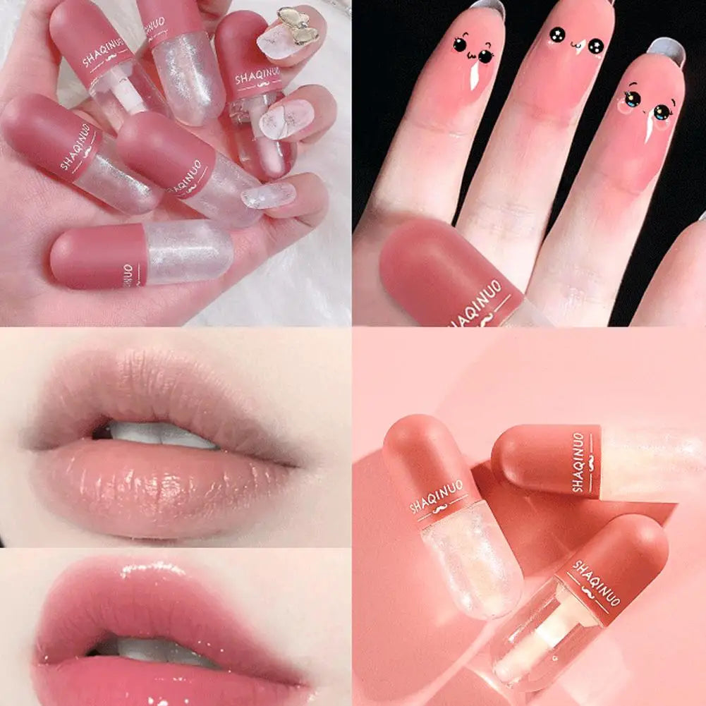 4Colors Lip Gloss Set Water-Gloss Lip Glaze, Moisturizing, Waterproof, Non-Stick Cup, High Pigment & Long-Lasting