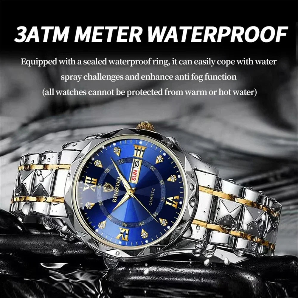 Watch For Men Original Top Brand All Black Stainless Steel Men's Wristwatch Classic Business Waterproof Japan Movement