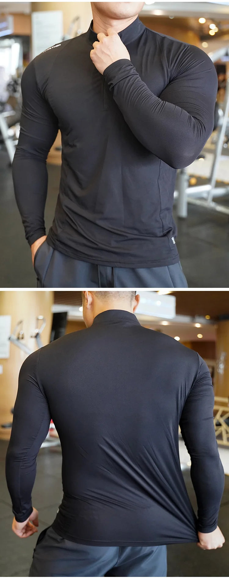 Autumn winter Compression Long Sleeve Men Running Fitness T shirt elastic Quick Dry comfort Sports Bodybuilding Training Shirts