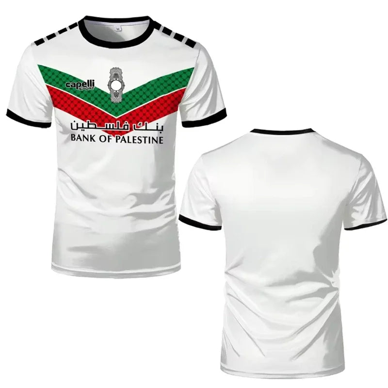 Palestine Football Jersey T Shirts Adult & Kids New Summer Digital Print Soccer Uniforms Casual Sports Palestinian Flag Gym Tops