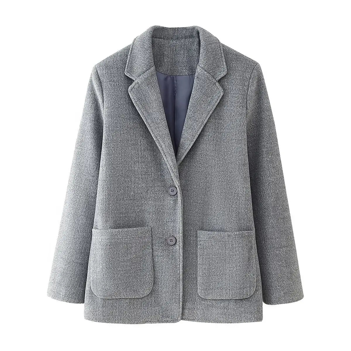 2024 European and American style woolen suit autumn and winter new fashion woolen coat jacket for women