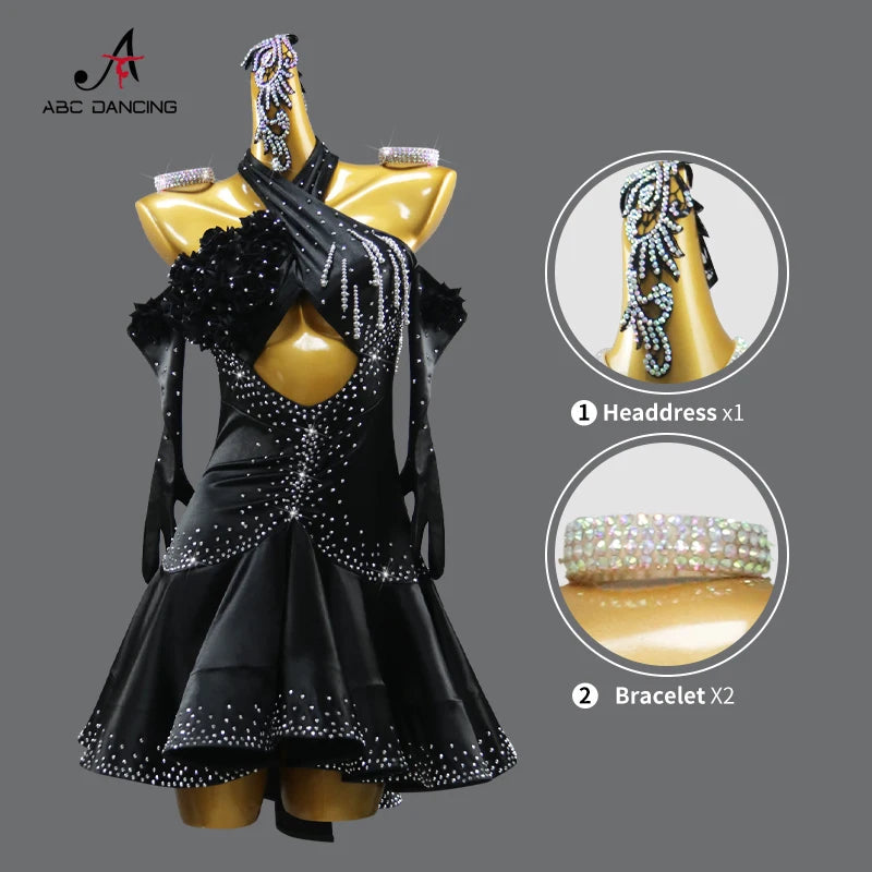 Dance Dress For Woman New Girls Latin Competition Costume Womens Suit Adult Stage Outfit Party Ladies Dancewear Ballroom Clothes