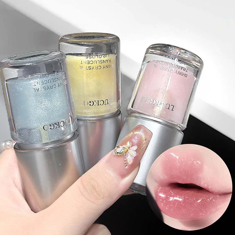 Shiny crystal through lips honey, moisturizing mirror moisturizing overlay, natural color lip glaze, moisturizing easy makeup