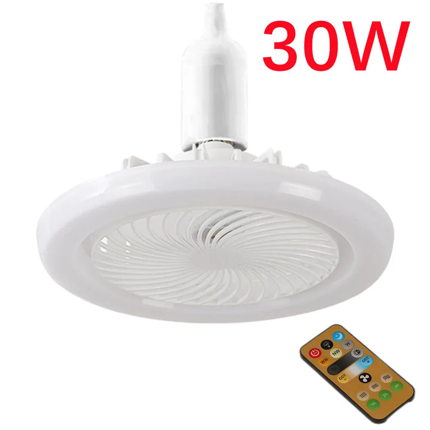 30w 3In1 Ceiling Fan With Lighting Lamp electric fan E27 Converter Base With Remote Control For Bedroom Living Silent AC85V-265V