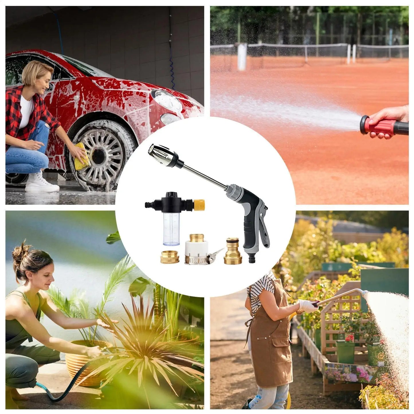 Pressure Washer Wand | Rotatable Pressure Sprayer Nozzle with 3 Modes Electric Washer Spray Wand for Garden Lawn Outdoor