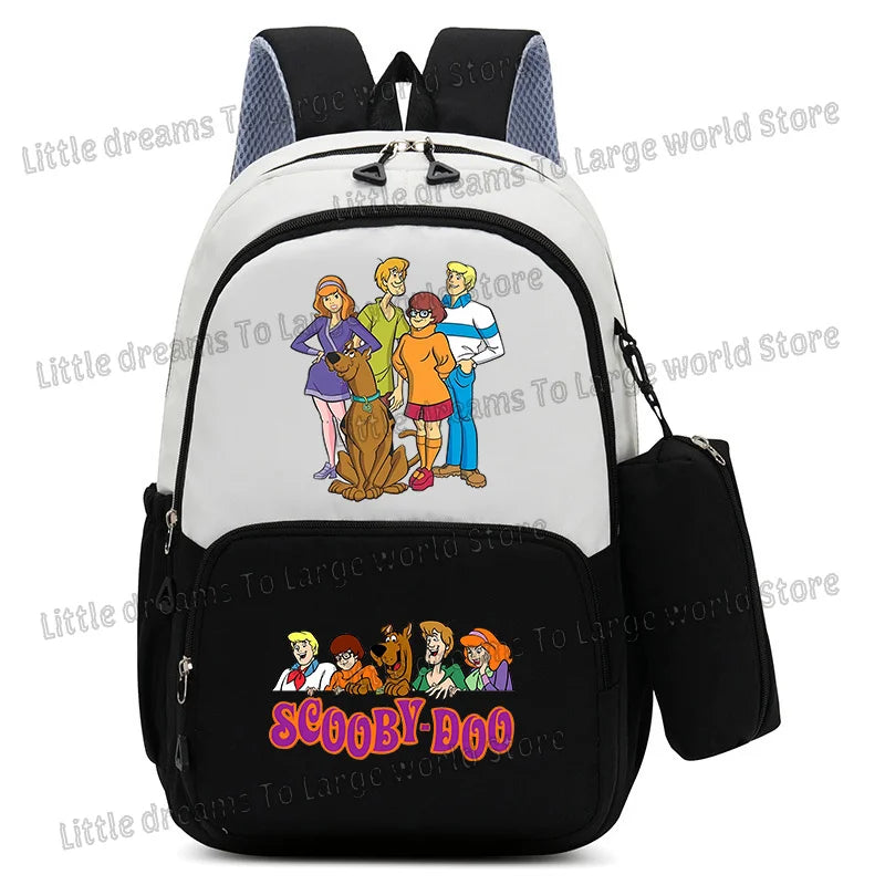 Scooby Doo Schoolbag Large Capacity Casual Bookbag with Pencil Bag Student Sport Travel Cartoon Dog Backpack Back To School Gift