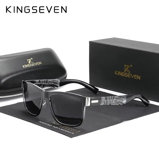 KINGSEVEN Polarized Lens Sun Glasses Women High Quality Retro Men Square Full Frame Decorative Glasses UV400 Goggles Eyewear