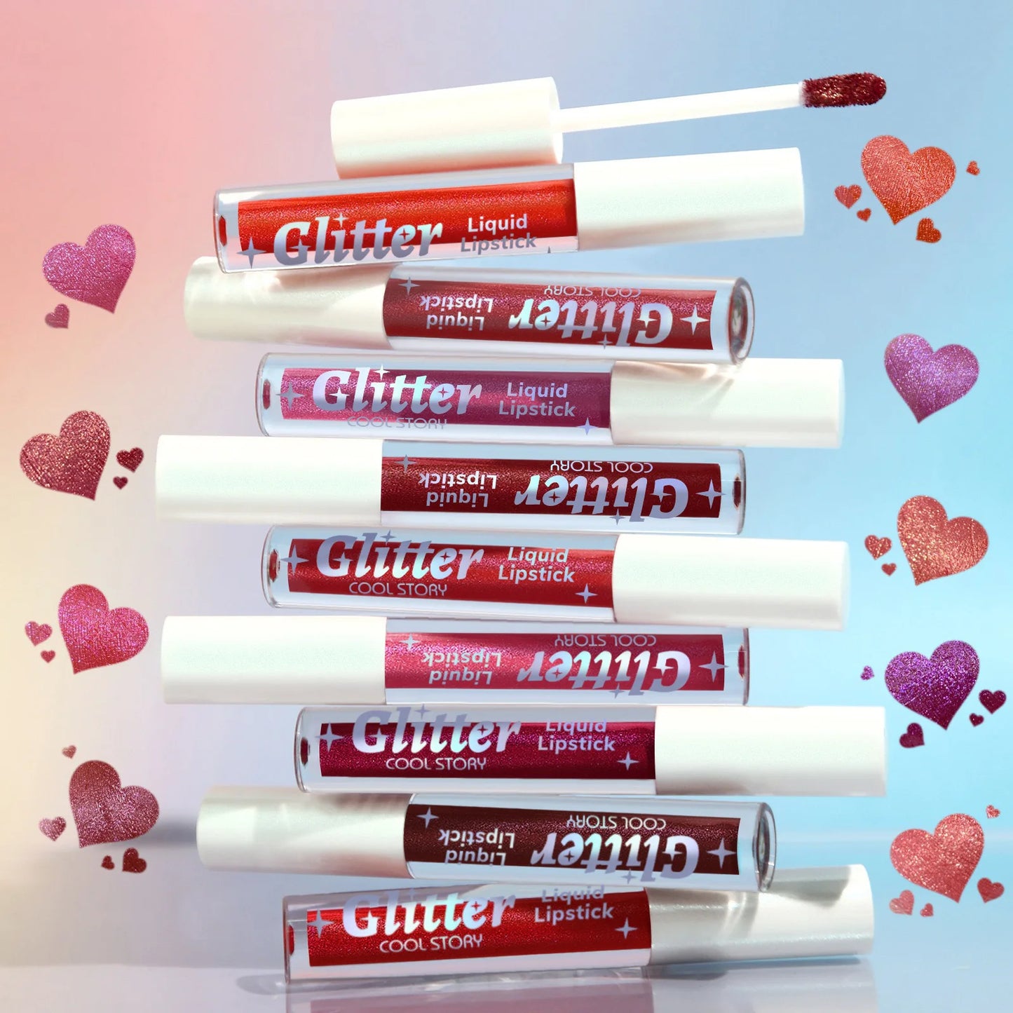 1PC Sexy Color Glitter Lipstick Flash Lasting Easy Color Diamond Lip Tint Shiny Metallic Lip Makeup Gifts for Women Cosmetics