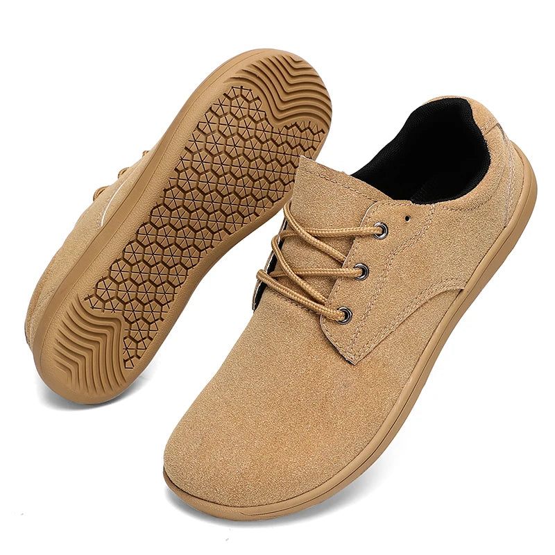 Men's Wide Toe Box Off-road Running Shoes Zero Drop Anti Slip Ultra Wide Walking Shoes Cushioned Denim Boots Large Size 39 48