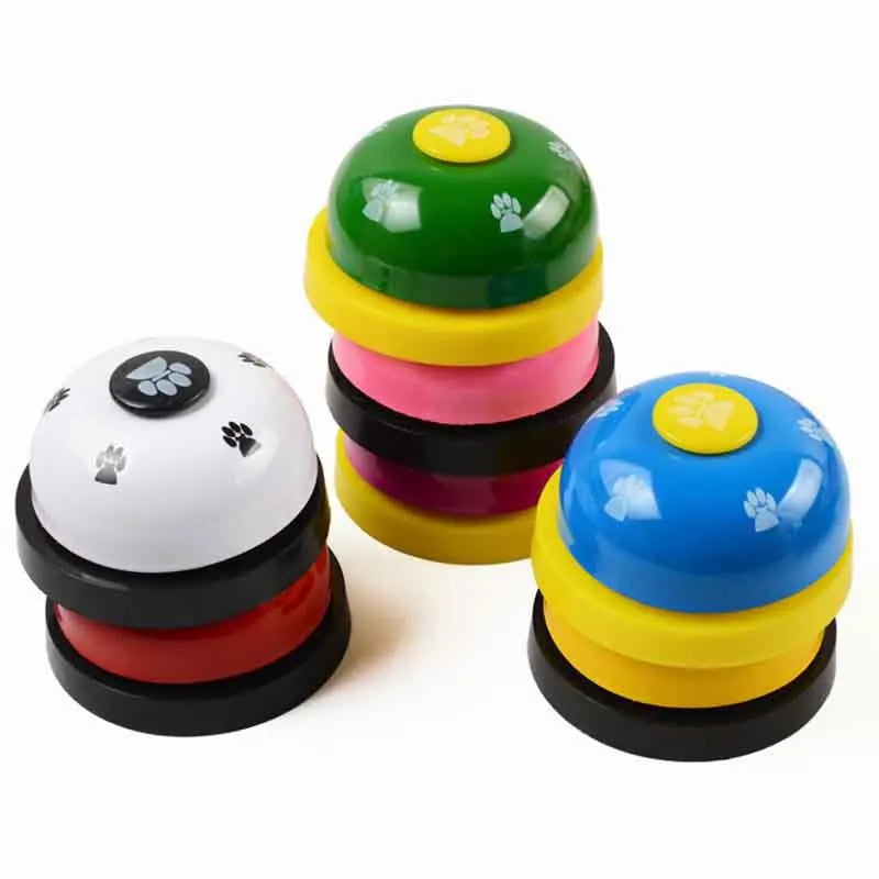 Pet Toy Training Called Dinner Small Bell Footprint Ring Dog Toys for Teddy Puppy Pet